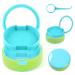 Retainer Case Color Contrast Design Aligner Case with Mirror Mouth Guard Case Cute Slim Retainer Case with Lid and Removal Tool (Blue)