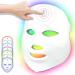 7 Color LED Facial Mask Wireless Beauty Skin Rejuvenation Photon Mask with Touch Control Light Therapy Mask for Anti-aging Acne Spot Scar Removal Smooth Wrinkles Daily Skin Care