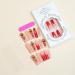 Buy SINSEN Long Square Press-on Nails - Glossy Red French Tip Acrylic Rhinestone Kit | 24PCS Reusable Stick-on Nails for Women - Buy Online on GoSupps.com