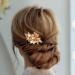 Casdre Leaf Hair Clip Gold Crystal Bridal Hair Piece Hair Barrette Bride Wedding Hair Accessories for Women and Girls