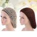 Minkissy 2 Pieces Sleeping Hair Nets - Crochet Long Hair Snood Turban for Women & Girls | Beige & Coffee - Buy Online on GoSupps.com