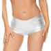 Gatielzana Metallic Booty Shorts for Raves & Festivals - Medium Silver - Buy Online on GoSupps.com
