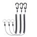 Booms Fishing T01 Coiled Lanyards for Fishing Rods and Fly Fishing Nets Black, 3pcs