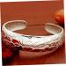 COLLBATH Open Bracelet Bracelets for Women Lotus Open Bangle Delicate Sturdy Silver Plated Carved Bracelet Bangle Jewelry for Ladies - Buy Online on GoSupps.com