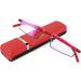 Half Frame Blue Light Blocking Reading Glasses TR90 Rim Readers with Case - Lightweight Unisex Design (Red, 1.0x) - Buy Online on GoSupps.com