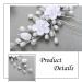 Unicra Flower Hairpins for Brides | Silver Wedding Hair Accessories Pearl Hair Clips & Headdresses for Women & Girls - Buy Online on GoSupps.com