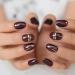 Short Glossy Oval Dark Red Press On Nails Full Cover Acrylic False Nail Art Tips With Adhesive Sticker for Women - Buy Online on GoSupps.com