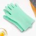 KEMOO Reusable Silicone Dishwashing Gloves with Scrubber - Heat Resistant Gloves for Kitchen, Bathroom, and Pet Care (Green) - Buy Online on GoSupps.com