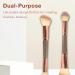 Double-Ended Foundation Makeup Brush - Angled & Round Top for Liquid Powder & Cream Blending | International Shipping Available - Buy Online on GoSupps.com