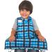 BIB-ON Full-Coverage Infant Bib and Apron Combo (Blue Plaid) | Ages 0-4 - Buy Online on GoSupps.com