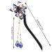 Vintage Wooden Chinese Hair Stick with Tassel - Handmade Flower Design for Long Hairpin - Buy Online on GoSupps.com