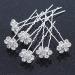 Bridal/Wedding/Prom/Party Set Of 6 Clear Austrian Crystal Daisy Flower Hair Pins In Silver Tone - Buy Online on GoSupps.com