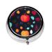 Pumpkin Flowersround Pill Box 3 Compartments Round Pill Box Organizer for Purse Or Pocket Portable Travel Pill Box