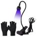 DAOZWUBGIH UV Led Nail Lamp, 395nm UV Light with Gooseneck Clamp for Gel Polishes ,Mini Flash Curing Lamps UV Ultraviolet Glue Curing Lamp Black