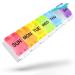 Sukuos Large Weekly Pill Organizer 7 Day Daily Pill Box with Easy Push Button Portable Pill Case for Medicine/Vitamin/Fish Oil/Supplements Medication Holder (Rainbow)