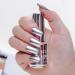 Metal Nail Polish 18ml Mirror Nail Varnish Quick Drying Metallic Effect Nail Art Polish Plating Metallic Nail Polish No UV Needed Magic Mirror Gel Nail Polish For Chrome Nail Art (12-Silver)