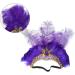 FRCOLOR Feather Headband Vintage Fascinator Carnival Headpiece Party Masquerade Pageant Show Headdress (Purple) - Buy Online on GoSupps.com