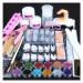 LIZHOUMIL 23PCS Acrylic Nail Art Kit Manicure Set 12 Colors Nail Glitter Powder Acrylic Pen Brush Nail Art Tool Kit Photo Color
