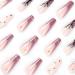 24pcs Long Coffin Shaped Ballet Fake Nails with Rhinestone Butterfly Pattern Design French Fake Nails for Women and Girls Nail Tips 19 - Buy Online on GoSupps.com