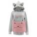 Cat dog Kanguru Cat Lovers Hoodies Kangaroo Dog Paw Ball Kordelzug Pullover Cuddly Pocket Sweatshirt Plush bag Animal Ear Hooded Outwear Rosa XXL