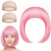 AOMIG Short Bob Wig for Women 3 Pack Short Pink Bob Wigs Set with 2 Wig Cap Neon Fancy Dress Accessory Cosplay Party Wig Synthetic Straight Wig for Daily Halloween Decorations Pink/B - Buy Online on GoSupps.com