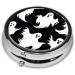 Halloween Goth Round Pill Box - 3 Compartment Mini Portable Travel Medicine Case | Decorative Pocket Purse Organizer - Buy Online on GoSupps.com