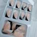 Shop Coffin Press on Nails - Short Square French Tip Design | 24 Pcs Glossy Fake Nails with Glue - International Shipping Available - Buy Online on GoSupps.com