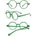 Koosufa Round Reading Glasses with Blue Light Filter for Men & Women - TR90 Retro Full-Rim Anti-Fatigue Visual Aid in Transparent Green (Strengths 0.0 to 4.0) - Buy Online on GoSupps.com