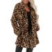 Duohropke Women Leopard Mantel Teddy Plush Parka Art Pelz with Bag Fuzzy Warm Coat Autumn Winter Langmar Winter Jacket Women Ownese Outwear Casual Faux for Jacket Leo Oversize S Brown