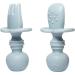 Sodatch Baby Cutlery Blue Grey - 100% Food Grade Silicone Utensils | BPA Free & Easy Grip for Babies - Buy Online on GoSupps.com