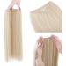 Wire in Hair Extensions Straight Hairpieces Halfhead Invisible Natural Hair Extension 20" - Bleach Blonde - Buy Online on GoSupps.com