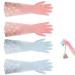 2 Pairs Washing Up Gloves Medium Rubber Gloves Dishwashing Cleaning Gloves Long Cuff and Flock Lining Household Cleaning Gloves Washing Up Gloves Household Gloves Kitchen Gloves for Washing Dishes
