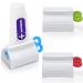 Civilian toothpaste tube squeezer 3 pieces of tube press with colored tube key toothpaste seat holder with tube roller tube presser for bathroom kitchen bedroom (white)