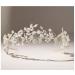SWEETV Bridal Headband Silver Tiara for Bride Headpieces for Wedding Hair Accessories for Brides Prom Photography 0.Silver 1 Count (Pack of 1)