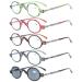 Eyekepper 5-Pack Readers Spring Hinge Temple Classic Mini Small Oval Round Reading Glasses Include Sun Reader