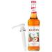Monin Coffee Syrup in Peach 70cl Glass Bottle & 70cl Monin Pump Set Peach 2 Count (Pack of 1)