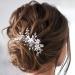 Unicra Crystal Bride Wedding Hair Comb - Silver Pearl Side Accessory for Women & Girls - Buy Online on GoSupps.com