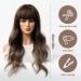 Fengq Black Ombre Brown Wig - Long Curly Synthetic Women s Wig with Ponytail for Everyday & Parties - Buy Online on GoSupps.com