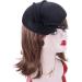 Lawliet Black Teardrop Women's Felt Fascinator Tam Beret Casque Cocktail Hat - Buy Online on GoSupps.com