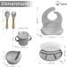Silicone Baby Weaning Set | Divided Suction Plate & Bowl | Sippy Cup | Grey | Self-Feeding Tableware - Buy Online on GoSupps.com