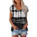 Short Sleeve T Shirts Clothing Woman T-Shirt Casual Black Clothing Top Women's Floral Pattern for Women Crop Tops Shirt Shirts Top Women's Summer Tank Top 4-black XL