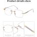 LUFF Rimless Reading Glasses for Women - Blue Light Blocking Fashion Metal Frameless Eyeglasses Anti Eyestrain 2.0x Gold - Shop Internationally! - Buy Online on GoSupps.com