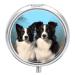 Round Pill Box Border Collie Print 3 Compartment Medicine Pill Case Print Pill Organizer Decorative Metal Portable Pill Box Pocket Pill Box