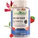 Grow Hair 30 Gummies with Biotin Bamboo Shoot Extract Green Tea Extract Iron Vitamin B12 B2 Folic Acid Keeps Hair Healthy & Strong Natural Strawberry Flavored 100% Vegetarian Gelatin Free