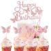 13PCS Butterfly Glitter Cake Topper: Paper Cupcake Pick for Birthday Cake Decoration