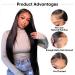 Alimice 22 Inch Straight Human Hair Lace Front Wig - 180% Density 9A Virgin Hair, HD Transparent Lace, Pre-Plucked Natural Hairline - 13x4 Lace Frontal Wig with Baby Hair - Buy Online on GoSupps.com
