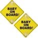 Cobee Baby on Board Car Warning Signs - 2PCs 12.7x12.7 cm Reusable Durable Stickers for Child Safety in Car - Buy Online on GoSupps.com