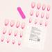 Hot Pink French Tip Press On Nails - Short Almond Glossy Acrylic False Nails | 24 Pcs Reusable Stick On Nails for Women & Girls - Buy Online on GoSupps.com