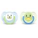 Philips Avent SCF182/14 Pacifier Classic 6-18M for boys blue/green (animal design boys) 2 pieces (1 pack)