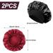 Redamancy Satin Bonnet Set - Reusable Silk Hair Hoods for Women & Girls | Nighttime Sleep Protection (Black & Red) - Buy Online on GoSupps.com